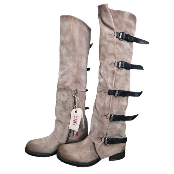 A.S. 98 Shaylynn Tatum Boot Taupe Suede Knee High Size 38 - Picture 1 of 16